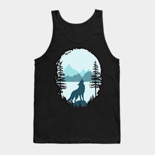 wolf and  nature in winter Tank Top